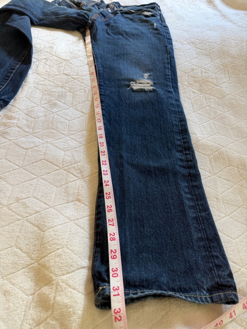 Abercrombie & Fitch Slim Straight Jeans Mens 30x32 Medium Wash Y2K Grunge Denim - Picture 13 of 14